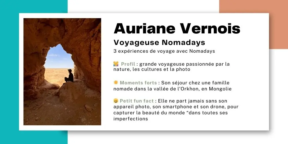 Carte Profil Auriane, Voyageuse Nomadays
