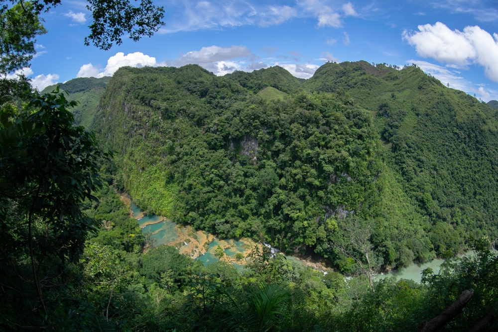 Landscape of the Verapaces and Semuc Champey region in Guatemala