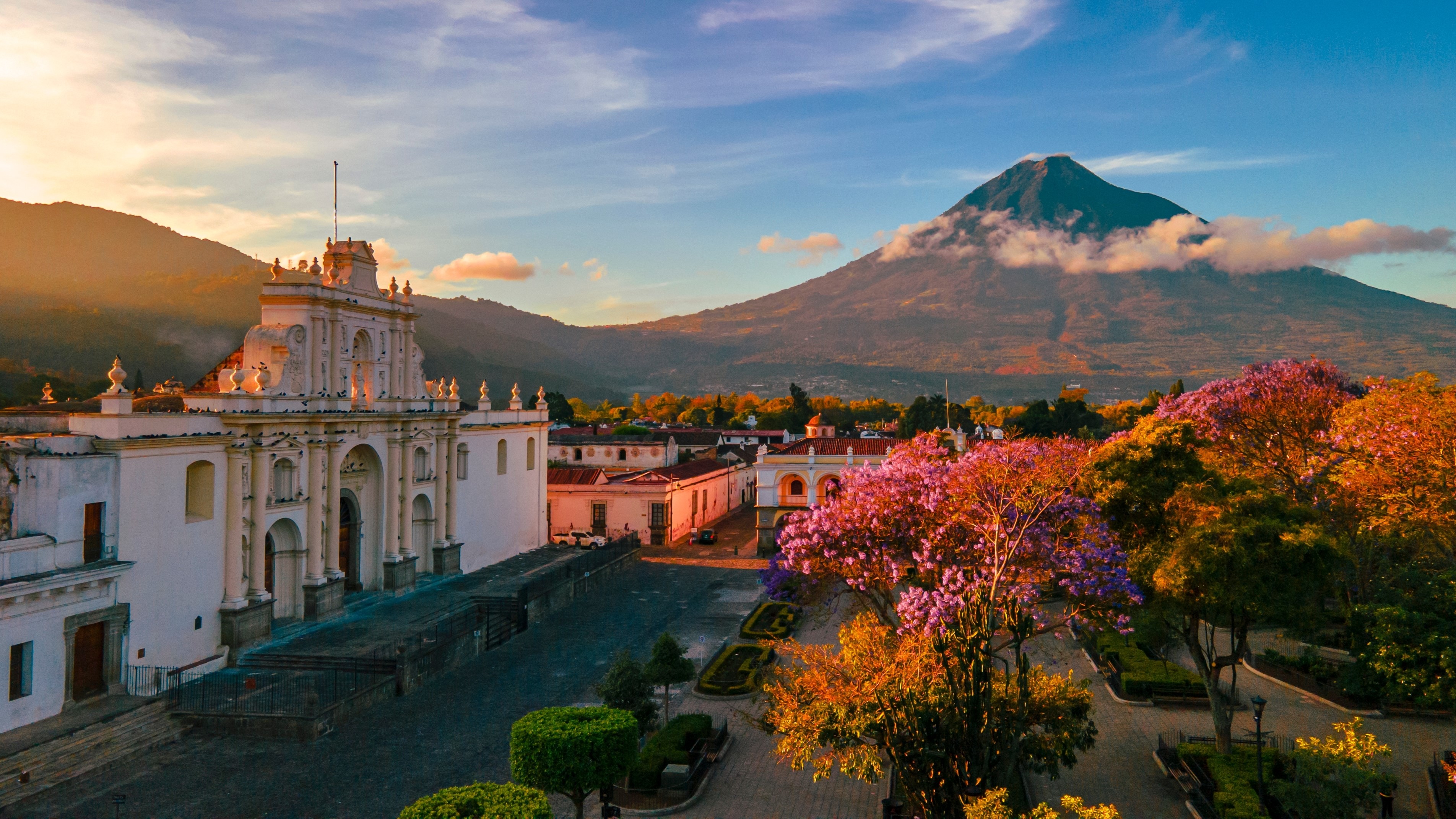Landscape of the Antigua and Volcanoes region in Guatemala