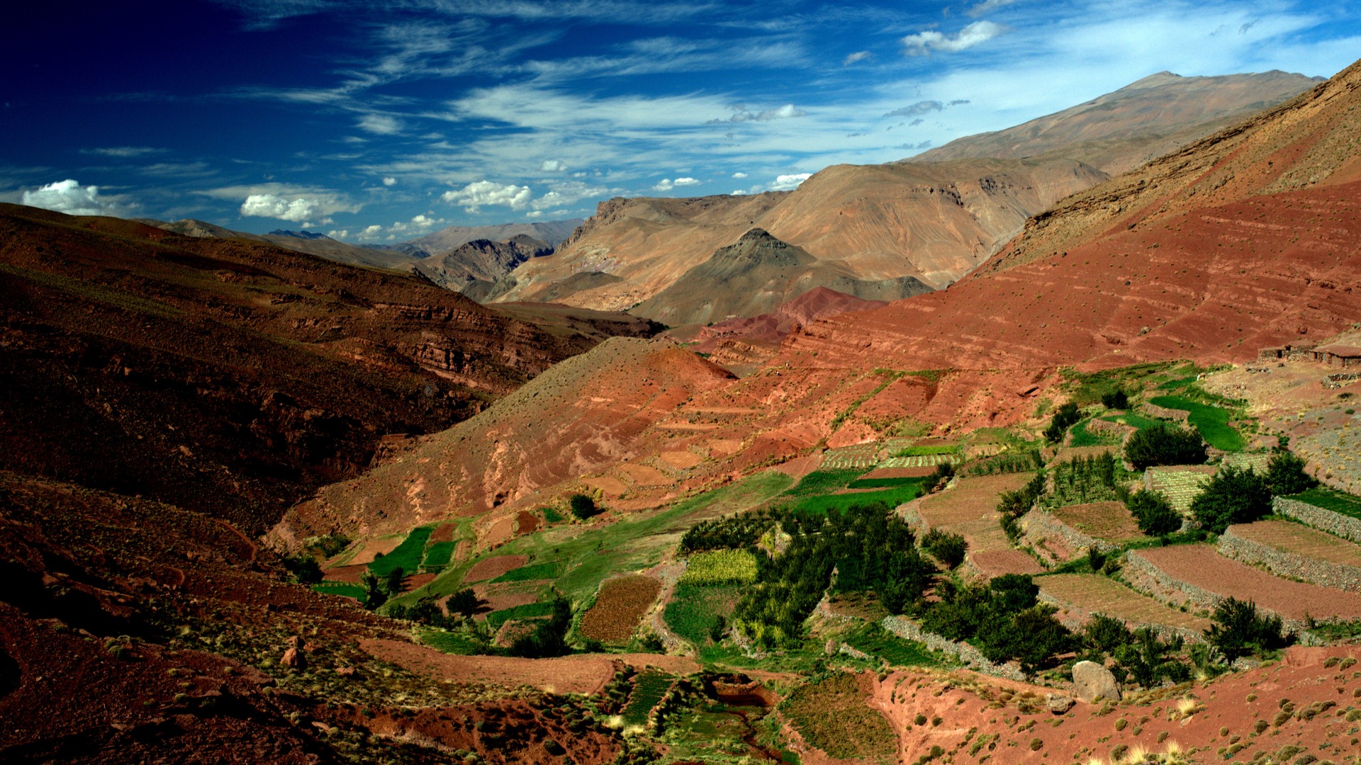 Paysage de la région Haut Atlas en Maroc