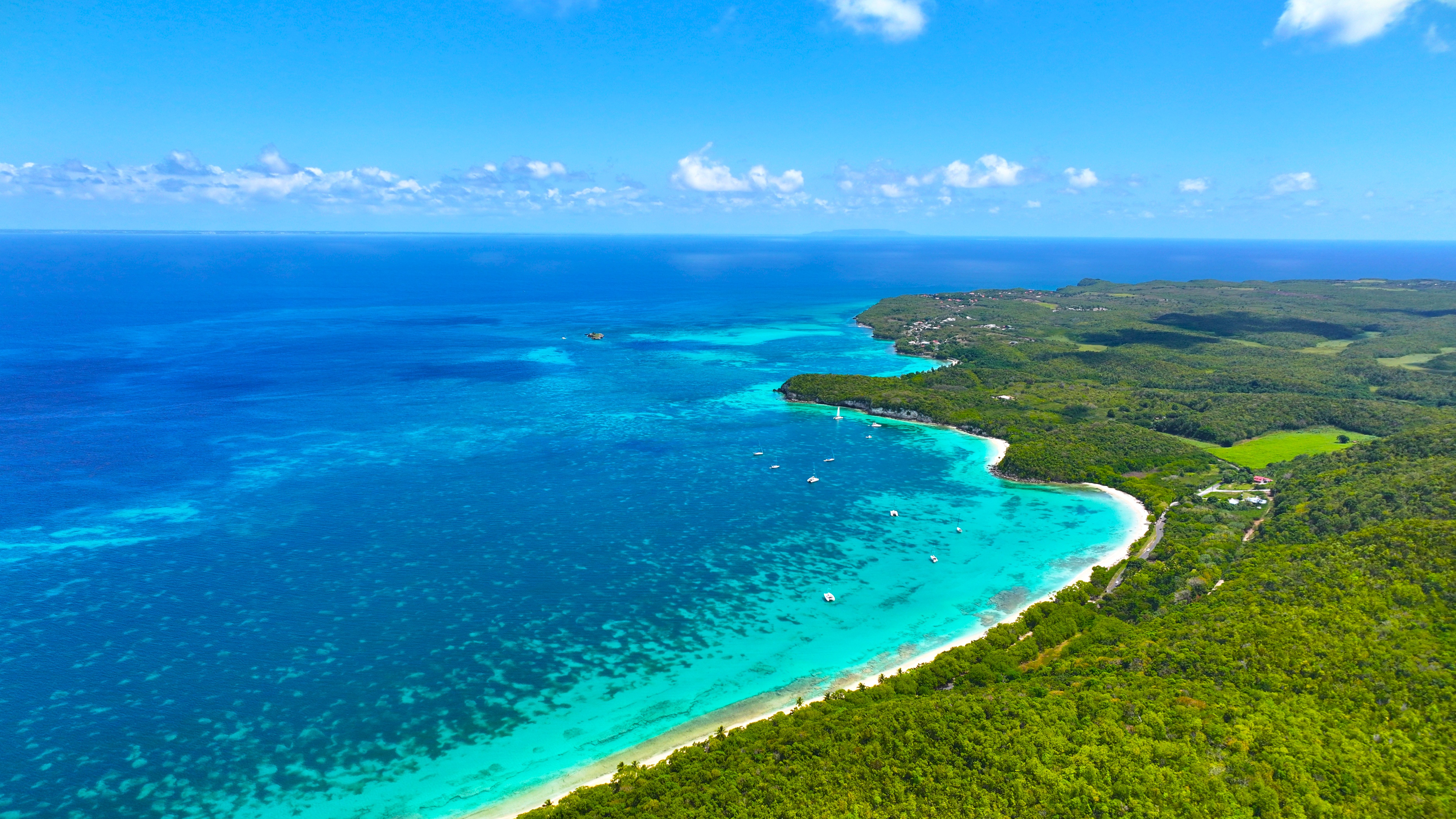 Landscape of the Marie-Galante region in Guadeloupe