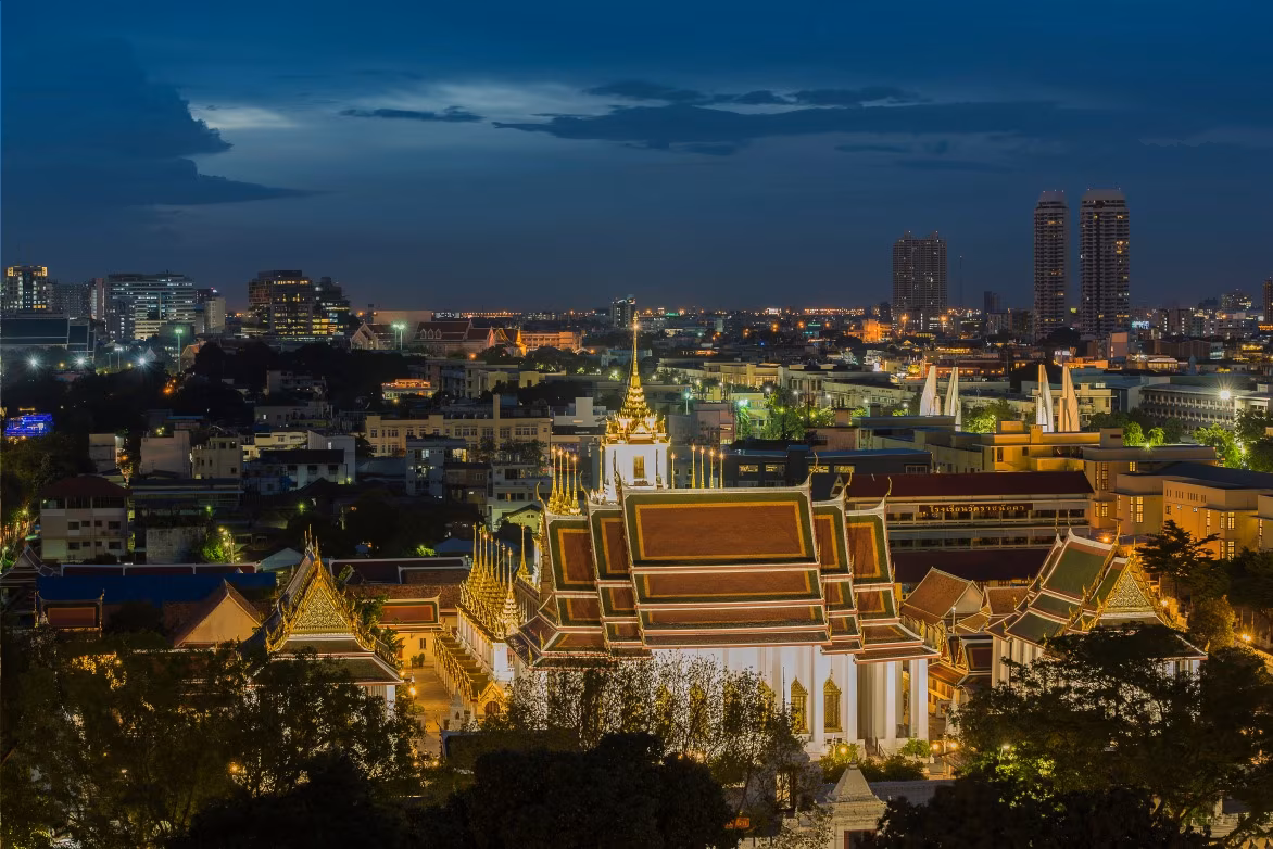 Tailândia em estrela saindo de Bangkok