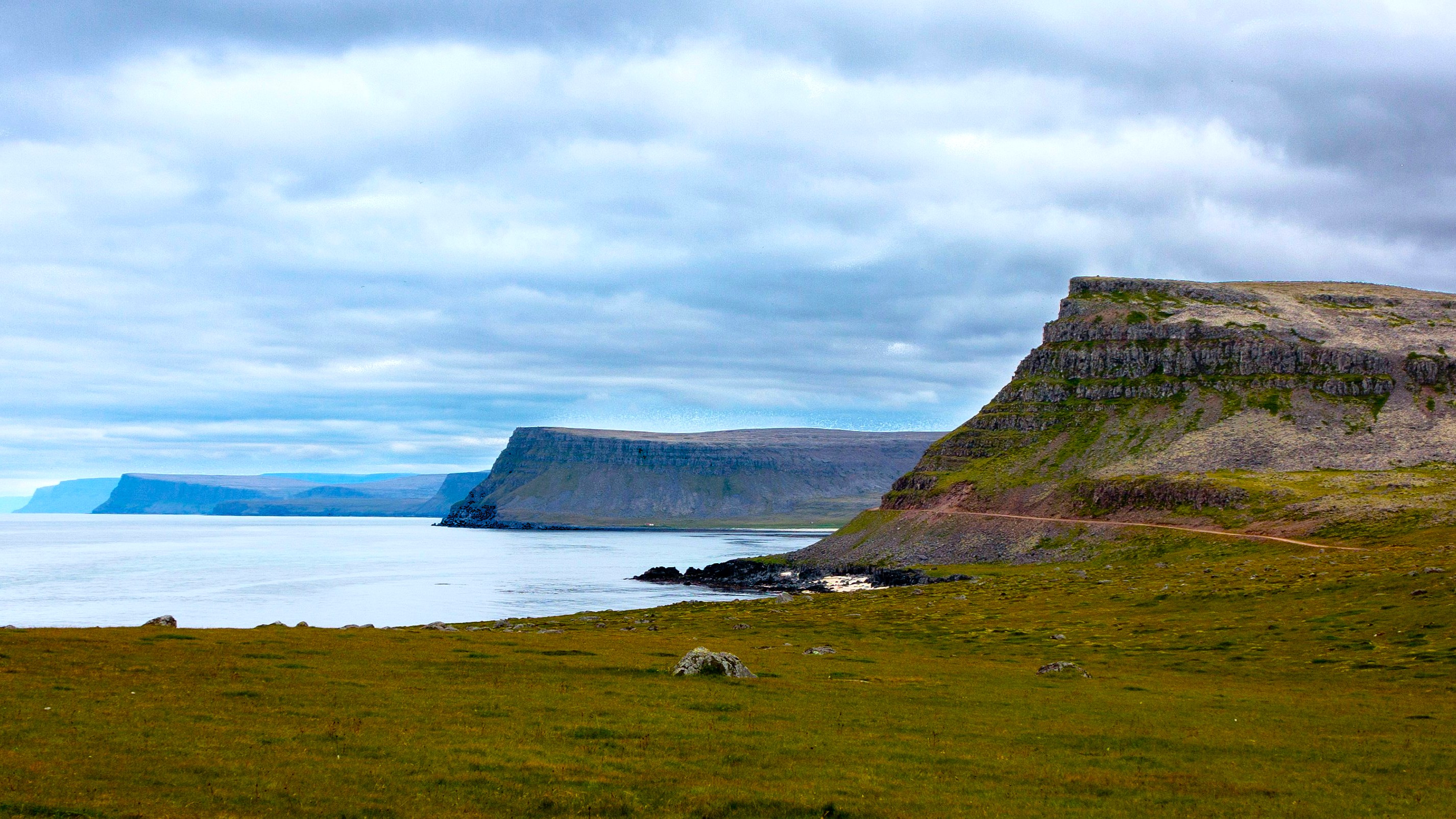 Landscape of the West Fjords region in Iceland