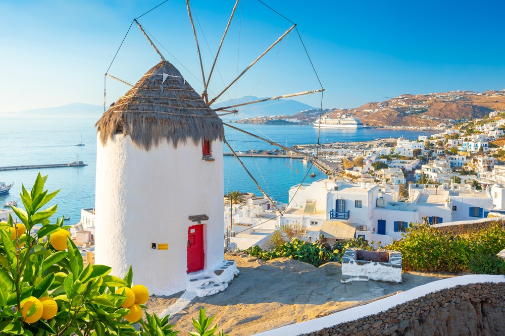 Landscape of the Cyclades region in Greece