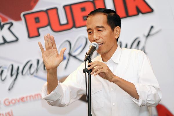Joko Widodo lors d'un discours à Kuningan, en 2013, photo © Dhodi Syailendra via Shutterstock