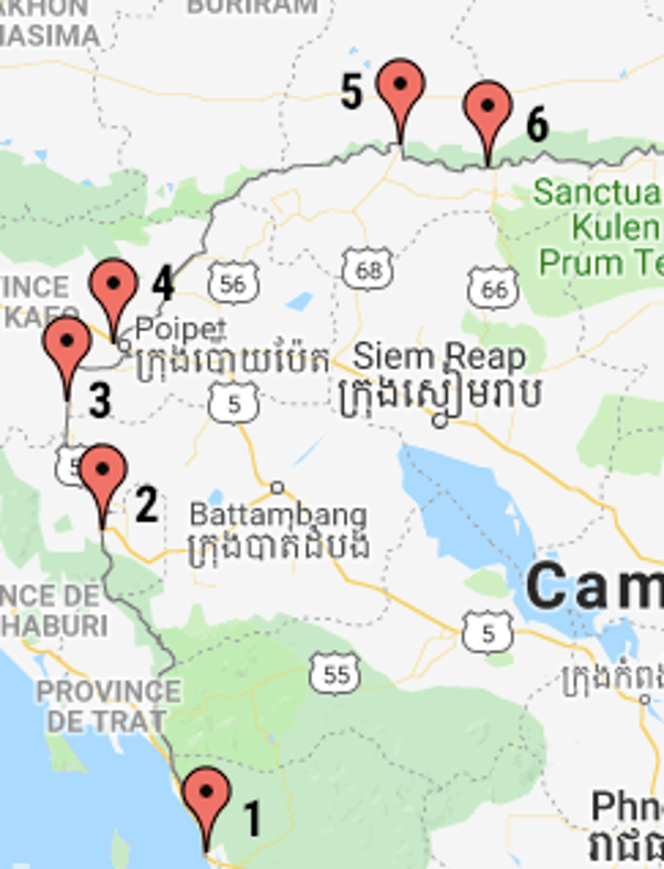 Les postes de frontière au Cambodge