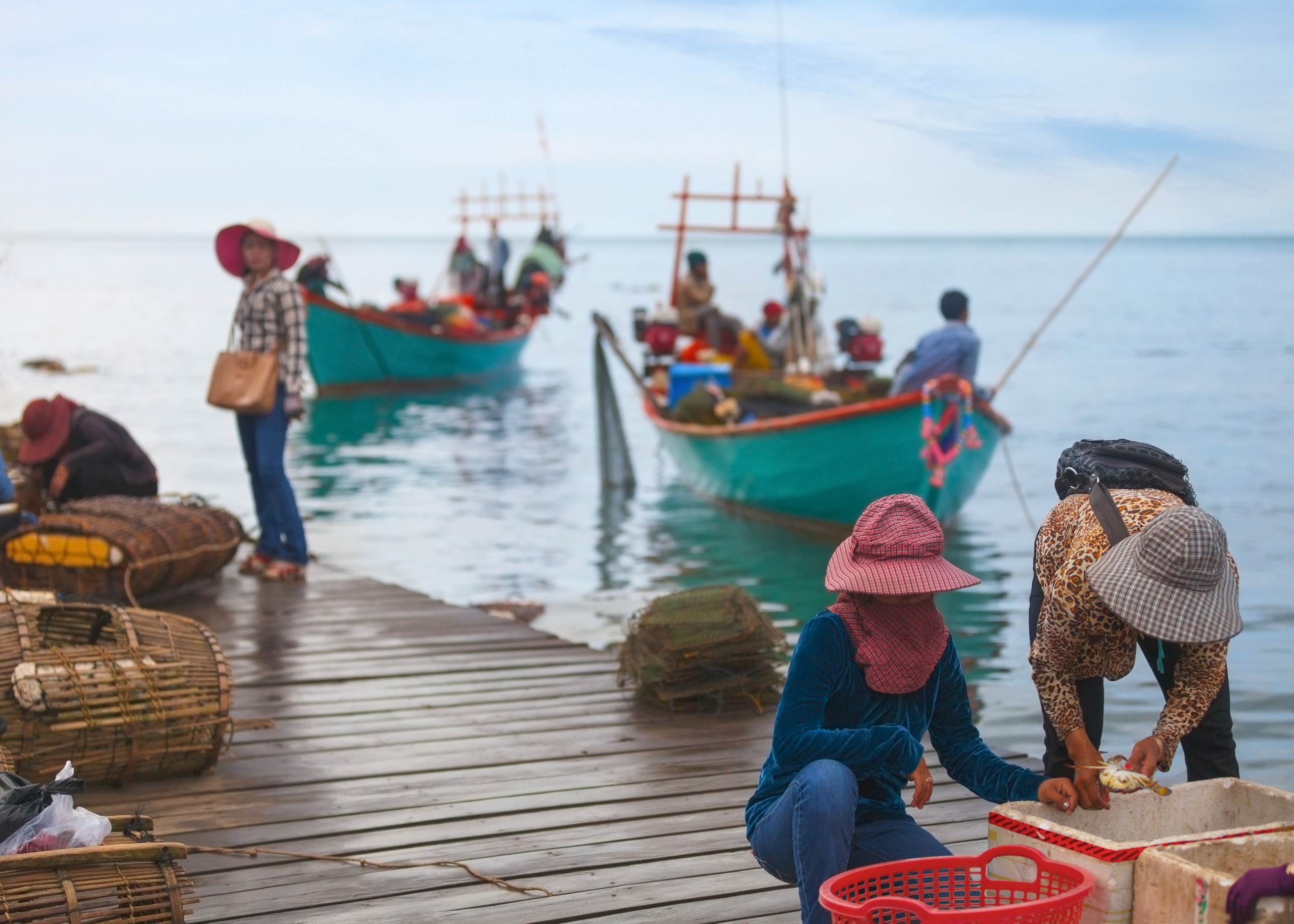 Le marché aux crabes de Kep