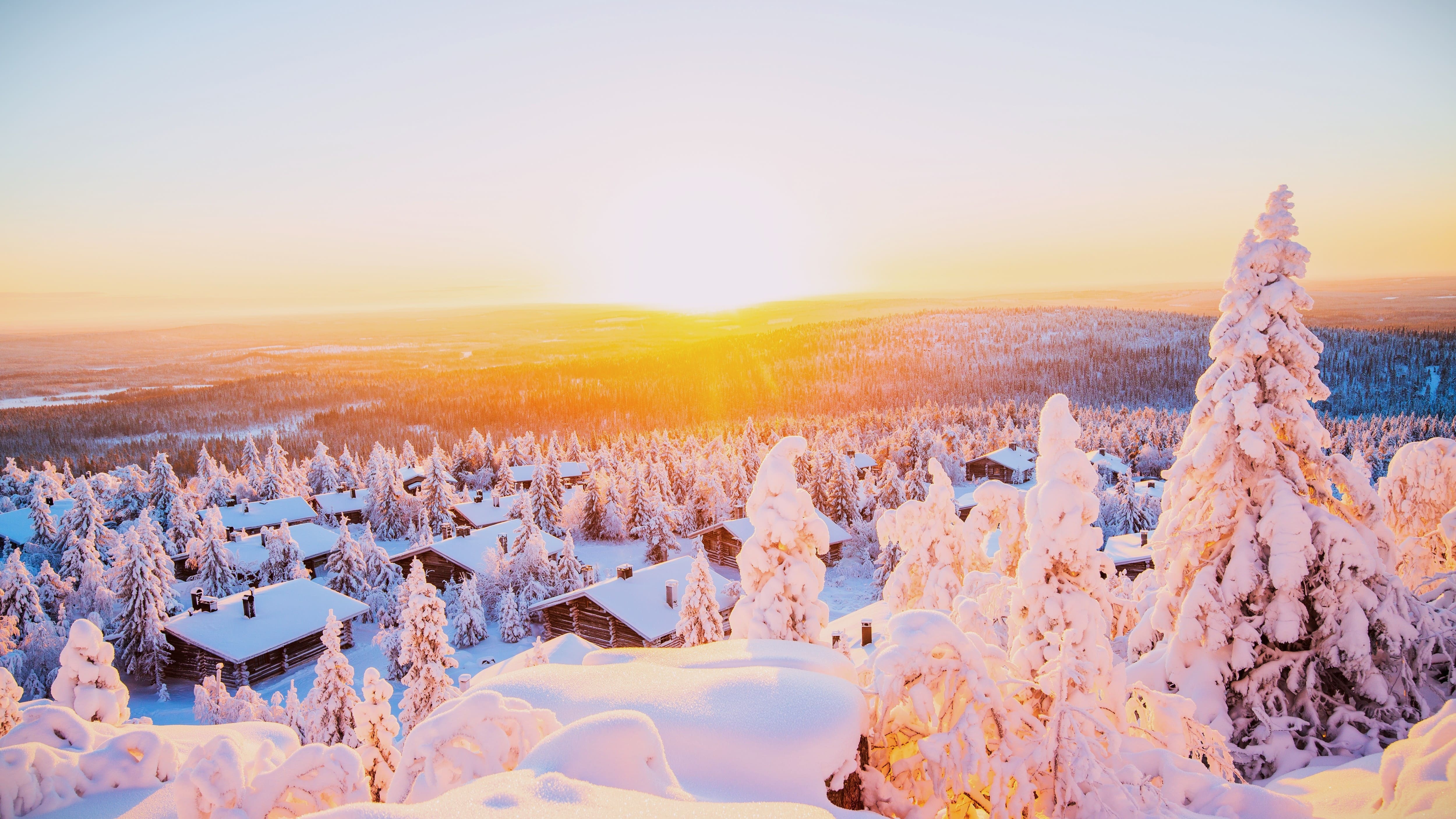 Paysage de la région Laponie finlandaise en Finlande