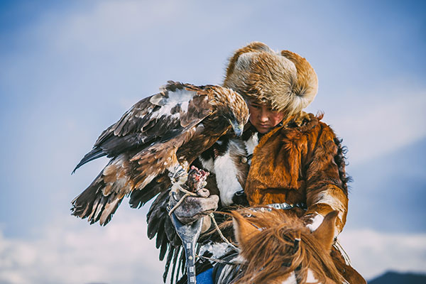 In Mongolia, eagle hunting captures the interest of young women